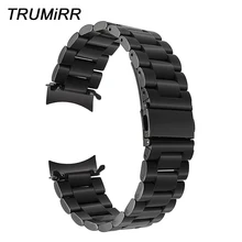 22 мм ремешок для часов из нержавеющей Стали Быстросъемный ремешок для samsung gear S3 классический Frontier браслет на запястье черный серебристый