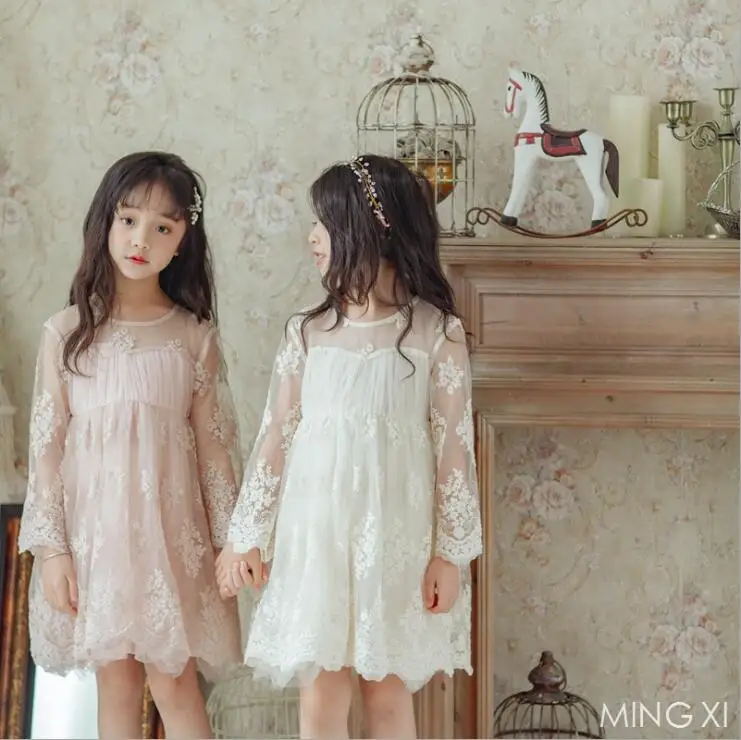 

Teens Girl Dress 2019 Spring Girls Fashion Flower Embroidery Long Sleeve Party Tutu Dresses Dresses For Girl Kids Costume 4-10Y