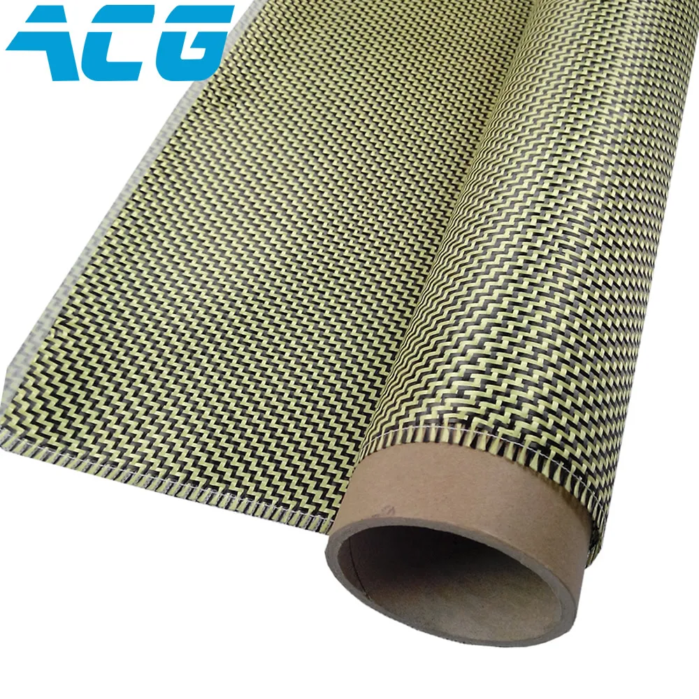 Tissu hybride de Kevlar de fibre de carbone 200GSM W armure de modèle pour des pièces d