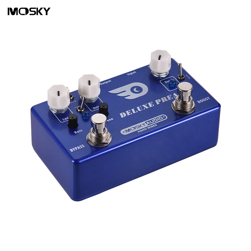 

MOSKY DELUXE PREAMP 2-in-1 Guitar Effect Pedal Boost + Classic Overdrive Effects Metal Shell with True Bypass guitar accessories