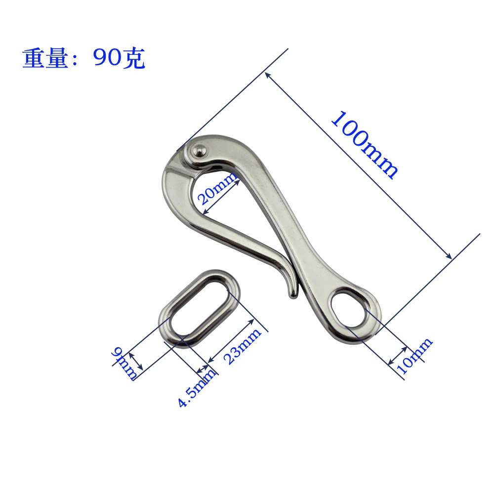100 мм Пеликан крючок и глаз с быстроразъемным звеном из нержавеющей стали