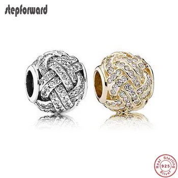 

STEP FORWARD Good Quality Fashionable CZ Paving 925 Authentic Silver Volleyball Charm Fit European Famous Brand Silver Bracelet