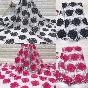 

Nigerian Lace Fabrics For Wedding 2018, African French Lace Fabric High Quality Velvet 3D Lace, water soluble Lace With Beads
