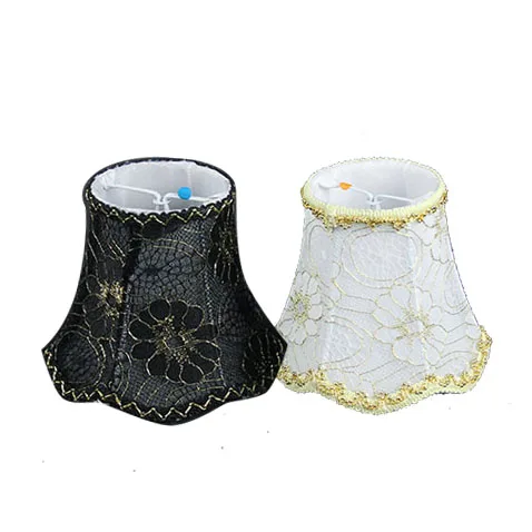 13 5cm Elegant Retro Lace Chandelier Lampshade Gold Edges Flower 13 5cm Elegant Retro Lace Chandelier Lampshade Gold Edges Flower White Black Fabric Lamp Shade Wall Clip On