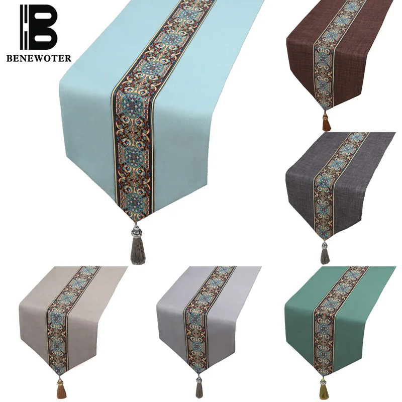 

Brief Modern Creative Tassel Table Runners Classical Bed Flag TV Cabinet Tablecloths Tea Napkin Tea Mat Wedding Restaurant Decor
