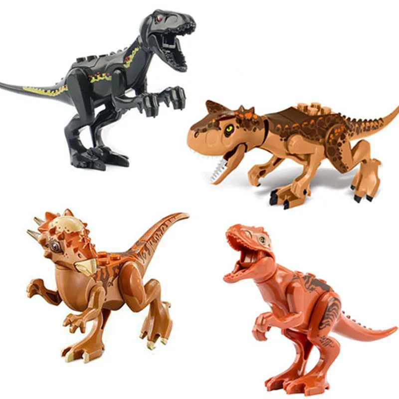 

4Pcs/Set Compatible Blocks Jurassic Sale Dinosaurs Park Pterosauria Triceratops Indomirus Figures Bricks Toys Building Blocks