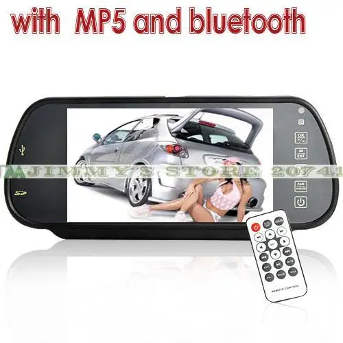 

7" car mirror monitor TFT LCD Vehicle Car Reaview Mirror screen with Remote Controller Bluetooth USB SD MP5  video player
