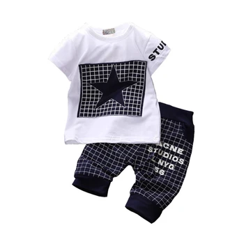 

Baby Boy Summer Clothes Kids Clothing Sets T-Shirt Pants Suit Clothing Set Star Printed Clothes Newborn Cotton Casual Suits