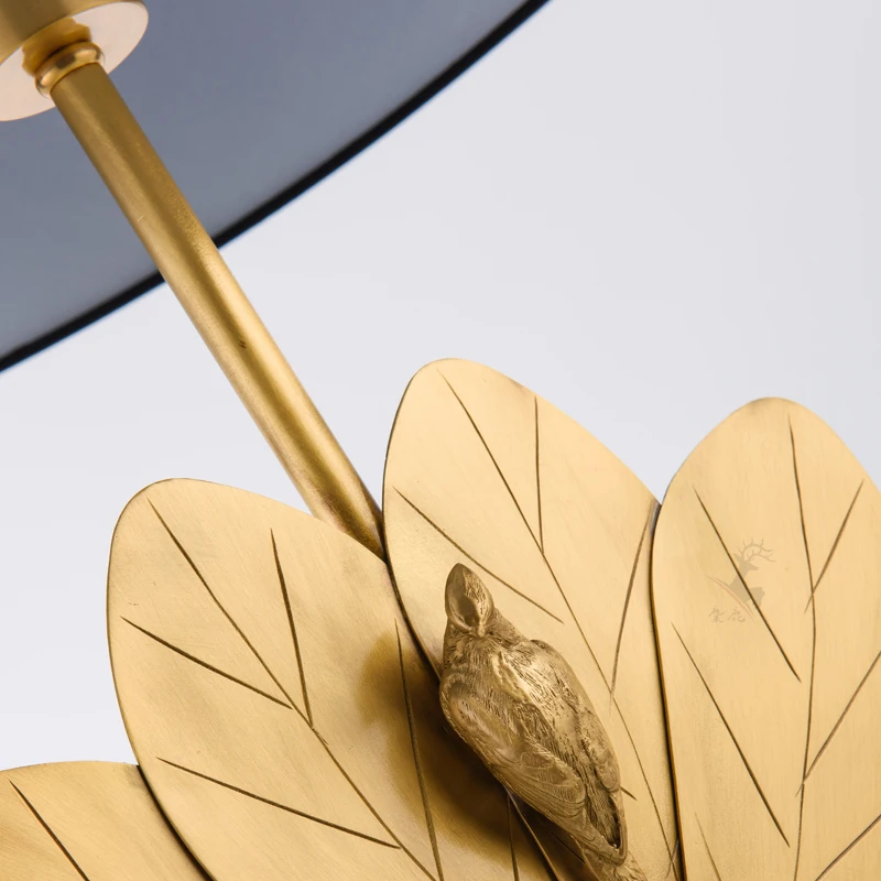 SGROW Nordic Copper Leaves Настольная лампа с мраморным основанием абажур для стола