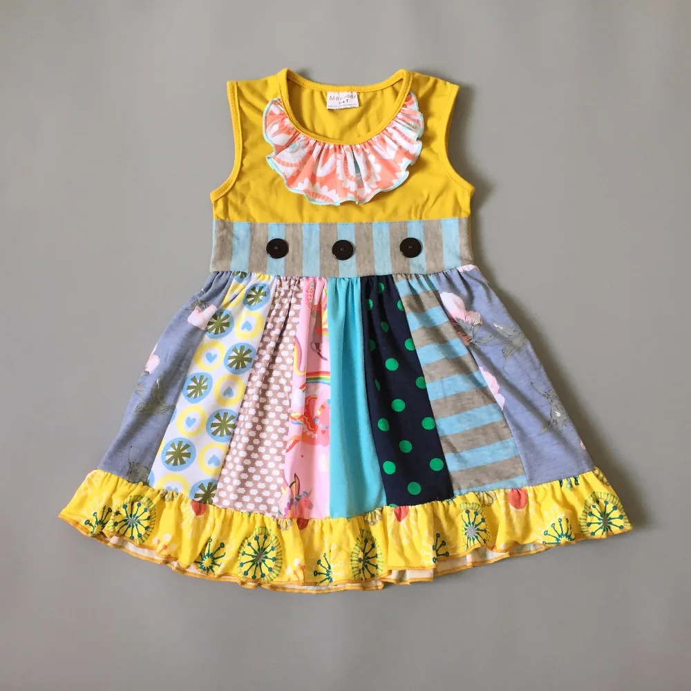 

Summer autumn middle sleeve Cotton Baby Girls Outfits Infants And Children flower ruffled Ruffle Dress Kids Clothing dress