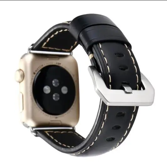 Высококачественный ремешок из натуральной кожи для часов Apple 38 мм 42 40 44 iwatch 4 3 2 1 в
