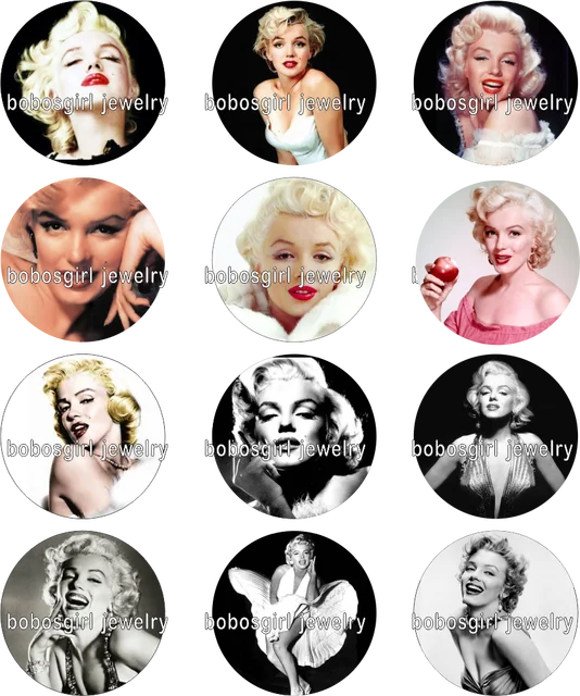 Marilyn Monroe galss snap button Jewelry s photo Round