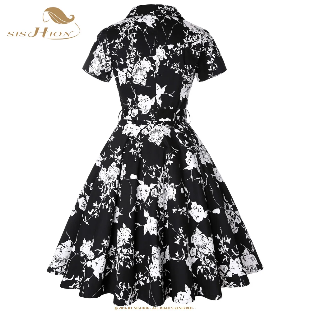black dress with white flowers