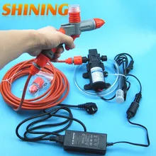 Портативная моечная машина высокого давления с поролоновым водяным пистолетом и адаптером питания, подходит для 12 В и переменного тока 100 В-240 В Комплект для мытья автомобиля