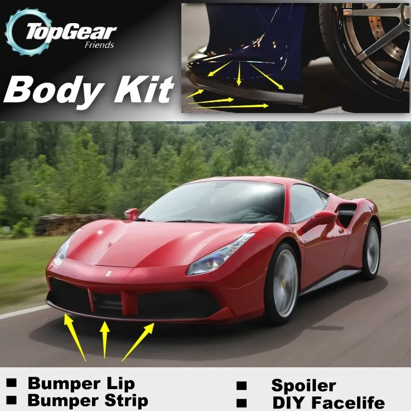 Lábios para Ferrari Dianteiro para Topgear Fãs para Carro Novovisu Pára-choques Lábio Defletor Gtb Spoiler Tuning Vista - Corpo Kit Tira 488 4 Cheap Saia abertura frontal