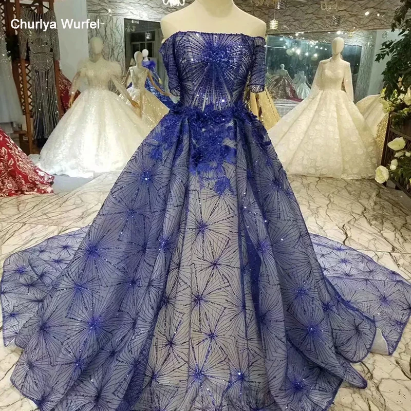 LSS399 blue evening dresses long boat neck off the shoulder short sleeves women occasion dresses cheap A-line see-through dress LSS399 blue evening dresses long boat neck off the shoulder short sleeves women occasion dresses cheap A-line see-through dress