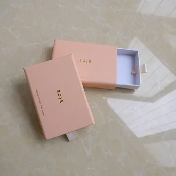 

Wholesale 500pcs/lot Manufacture Custom Pink color drawer gift box printed logo interior Size 10x5x3.5cm no foam inside