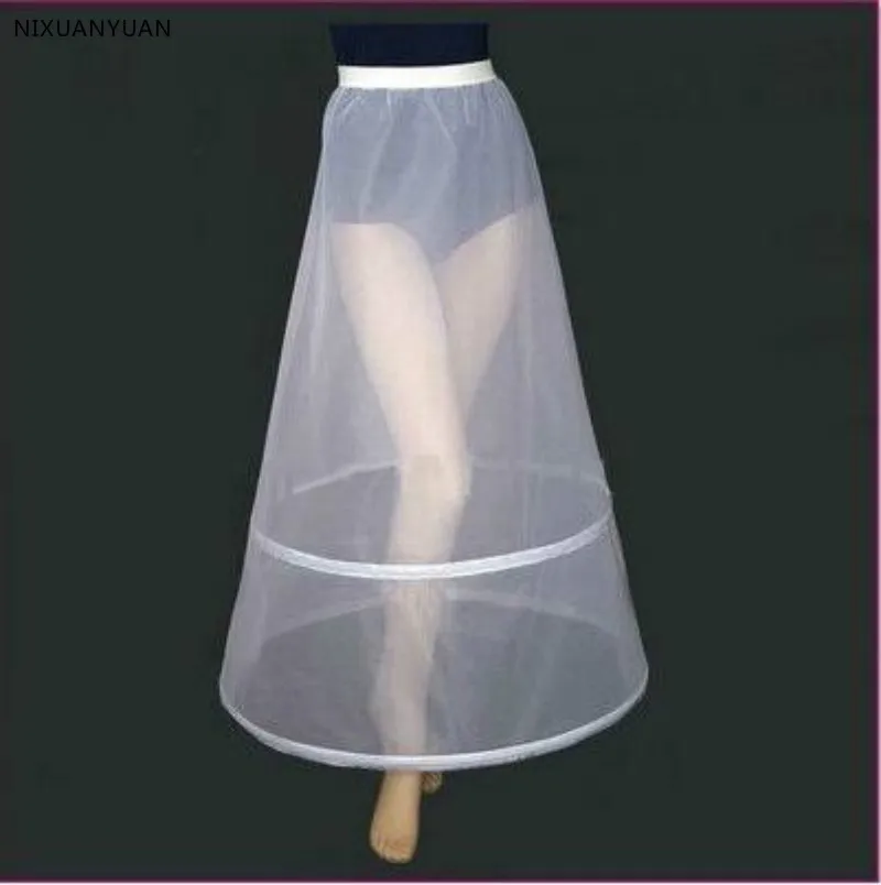 Новый A-Line 2 обруч Свадебная юбка женский длинный белый Нижняя юбка Bustle Petticots Свадебные аксессуары Пром Нижняя юбка