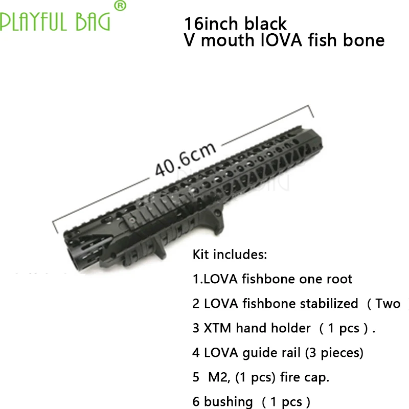 LOVA Рыбная кость Jinming M4 Рыбная кость вставляется непосредственно в набор водяного пулевого пистолета ремонт черный песок Цвет аксессуары M05 - Цвет: 16inch V mouth suit