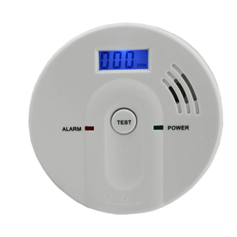 Home Security Battery Operated Carbon Monoxide Alarm with LCD Display CE Rohs Certification AG