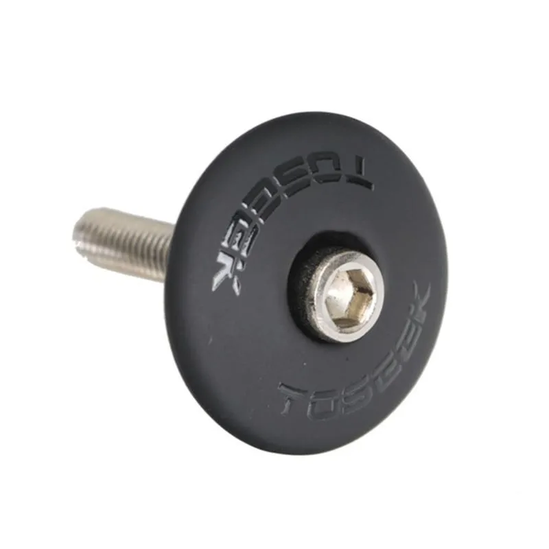 

TOSEEK 1-1/8" Road Bike Carbon Headset Top Cap Bicycle Stem Cap