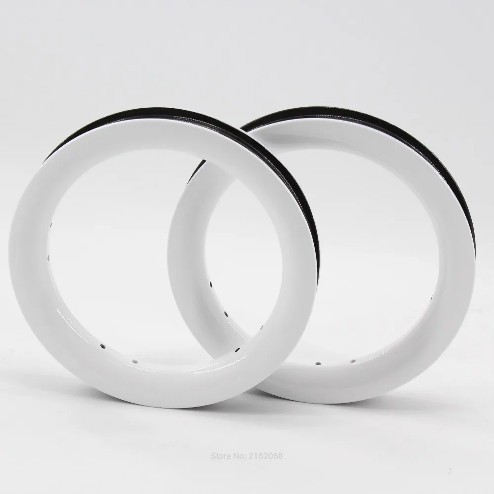 

2Pcs Newest white 12 inch 25mm Slide car scooter push bike full carbon fibre bicycle wheels carbon clincher rims 12er Free ship