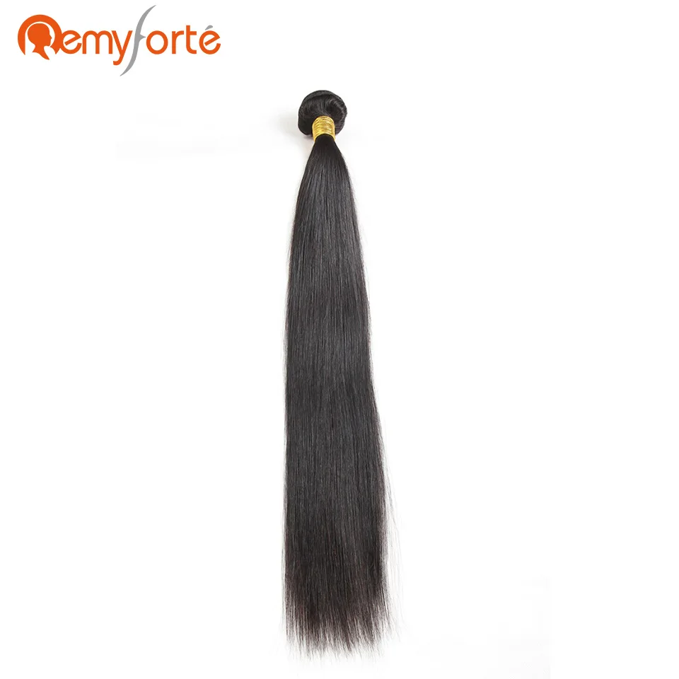 Remy Forte Human Hair Extensions Peruvian Straight Hair Bundles Natural Black 1 Piece Human Hair Weave Can Buy 3 Or 4 Bundles