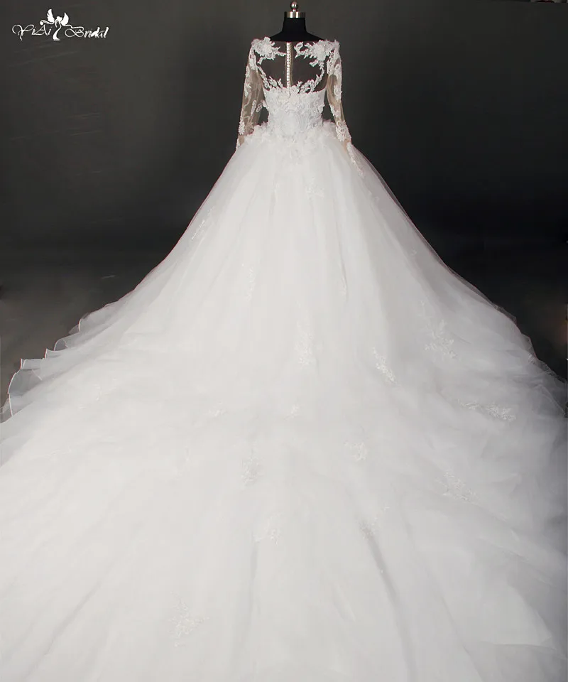 Rsw786 Cathedral Train Long Sleeve Lace Wedding Dresses Ball Gown In Rsw786 Cathedral Train Long Sleeve Lace Wedding Dresses Ball Gown In From Weddings Events On Aliexpress Alibaba Group