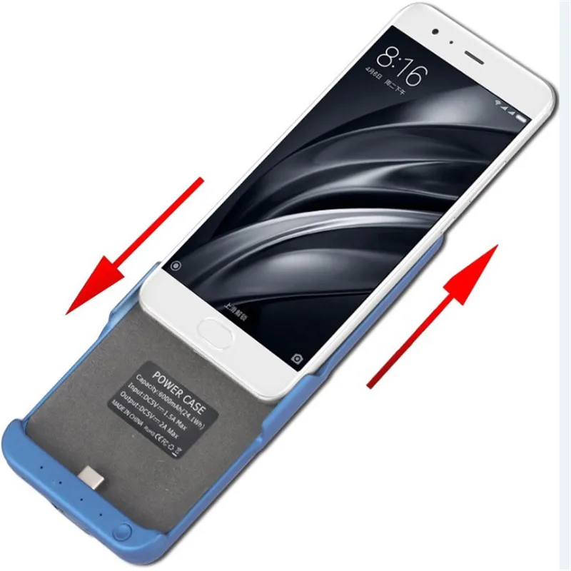 external battery charger case xiaomi mi6 power bank charger case