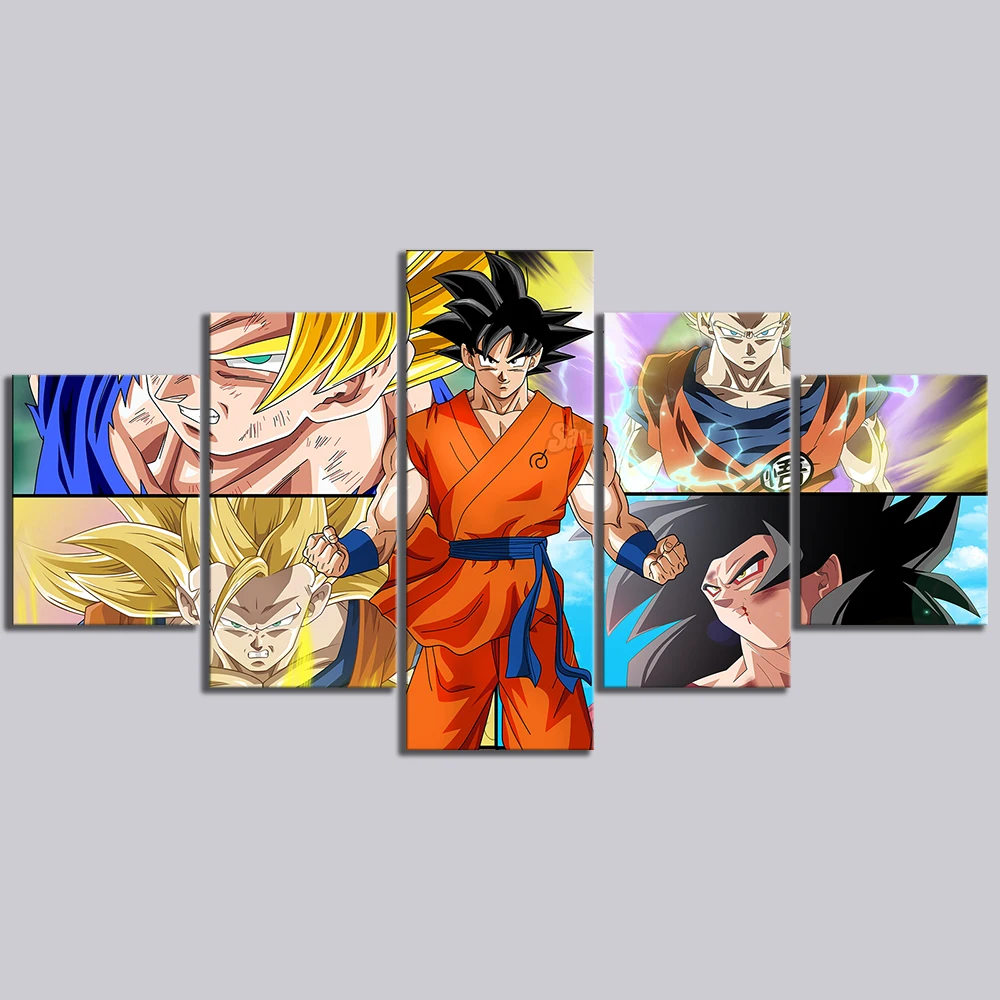 Canvas-Painting-Prints-Home-Decor-5-Pcs-Character-Burdock-Dragon-Ball-Anime-Wall-Art-Modular-Pictures (2)