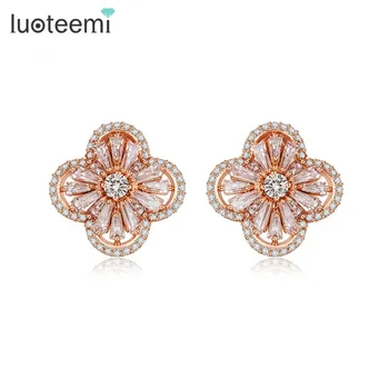 

LUOTEEMI New Arrival Hot Trendy Delicate Sweet Acrylic Flower Stud Earrings Unique Jewelry Statement Accessories For Women
