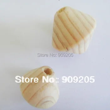 

SANSHOOR Free Shipping Geometry Irregular Pine Wooden Unfinished Beads 23mm Wooden Jewelry Loose Beads 100pcs/lot SMT-129J