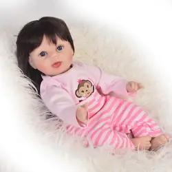 Ручная роспись 22 дюймов реалистичные мягкие средства ухода за кожей Спящая кукла-реборн младенческой кукла американский ребенок модель