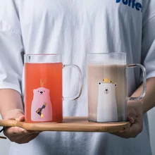 2 упаковки милые, прозрачные свечи в стеклянной чашке тренд кофейная чашка с большой емкостью бытовой