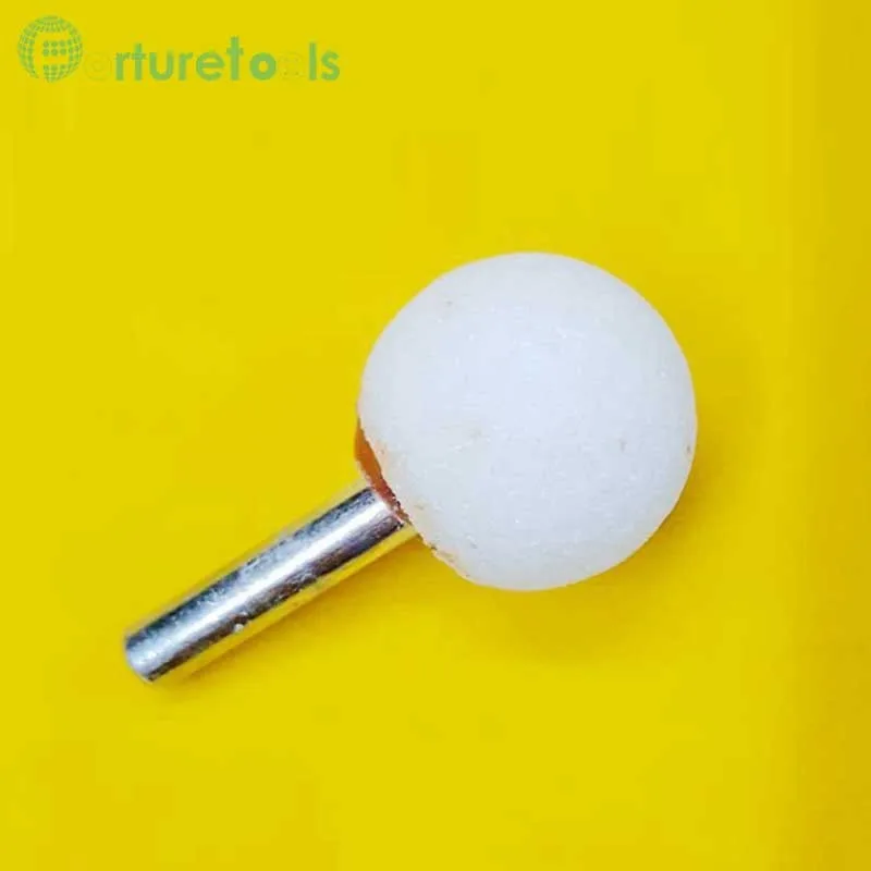 Сфера установлены точки мяч шлифовальной головки коричневый серый белый розовый оксид алюминия абразивный камень хвостовик 6 мм для