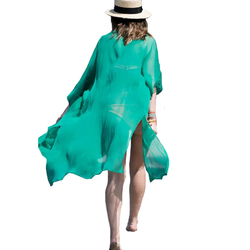 Long Maxi Cover Ups Women Sexy Chiffon Dress Bikini Swimwear Covers