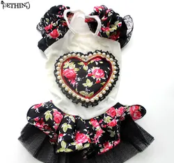 Puppy dress cute style Pet Cat Dog Flower lace dress Party Wedding Apparel Princess Dress Clothes with heart shap for small pet Puppy dress cute style Pet Cat Dog Flower lace dress Party Wedding Apparel Princess Dress Clothes with heart shap for small pet