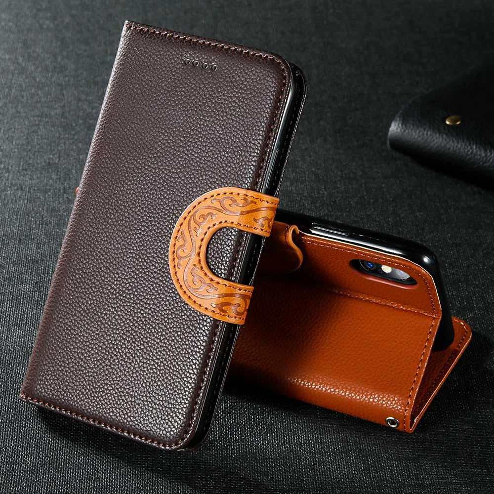 

Flip Leather Wallet Card Slot Phone Case For iPhoneX XR XS 7 8 6 Bracket Phone Case For Samsung S7 S8 S9 Note8 9 Cover