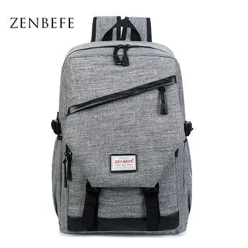 

ZENBEFE Brand School Bag For Teenagers Fashion School Backpacks Day Businsess Bag 15 Inch Laptop Backpack Men's Travel Backpack