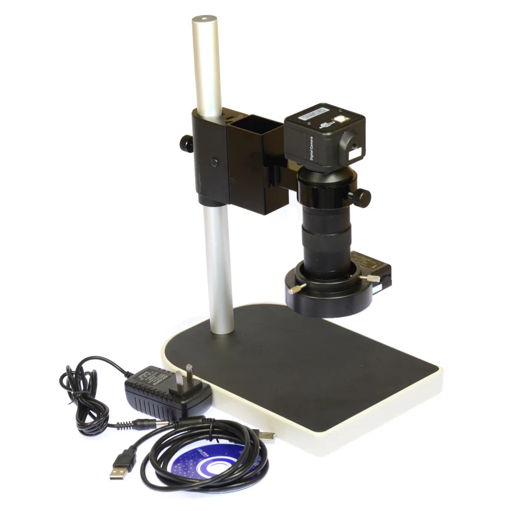 5.0MP USB Camera Kit Industrial Microscope Camera 100X Zoom Lens C
