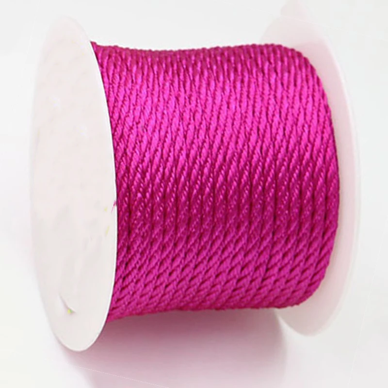 

3mm Roseo Twisted Twine Thread Nylon Cord+Jewelry Accessories Macrame Rope Bracelet Necklace String Cords 30m/roll