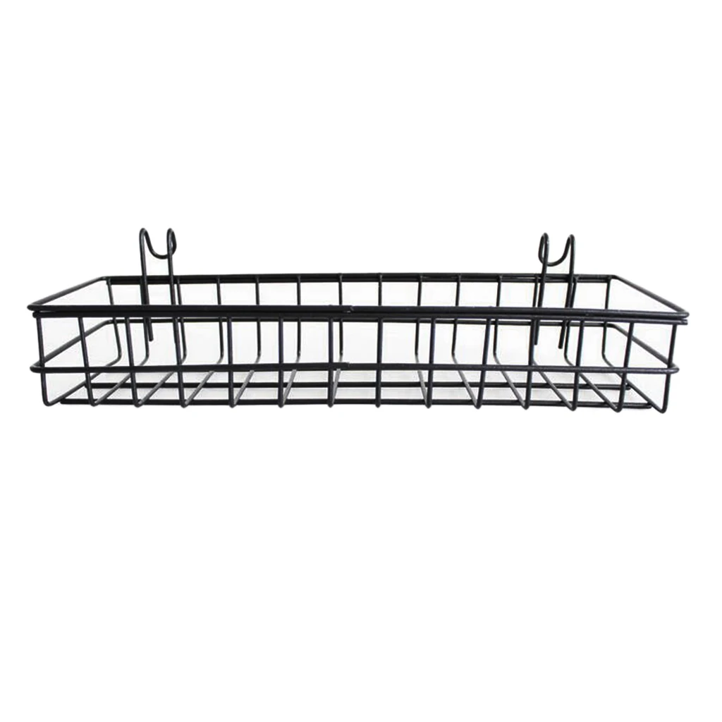 Wall Mount Hanging Organizer,Wire Metal Storage Shelf Rack Idea For Wall Decor, Black