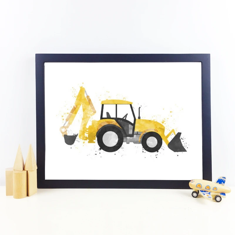 dunmp truck canvas printing boys room decoration