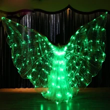 Хэллоуин реквизит для представления женщин танец сценический Светодиодный прожектор до 360 градусов крыло костюм аксессуары крылья для танца живота 6 цветов-изменение