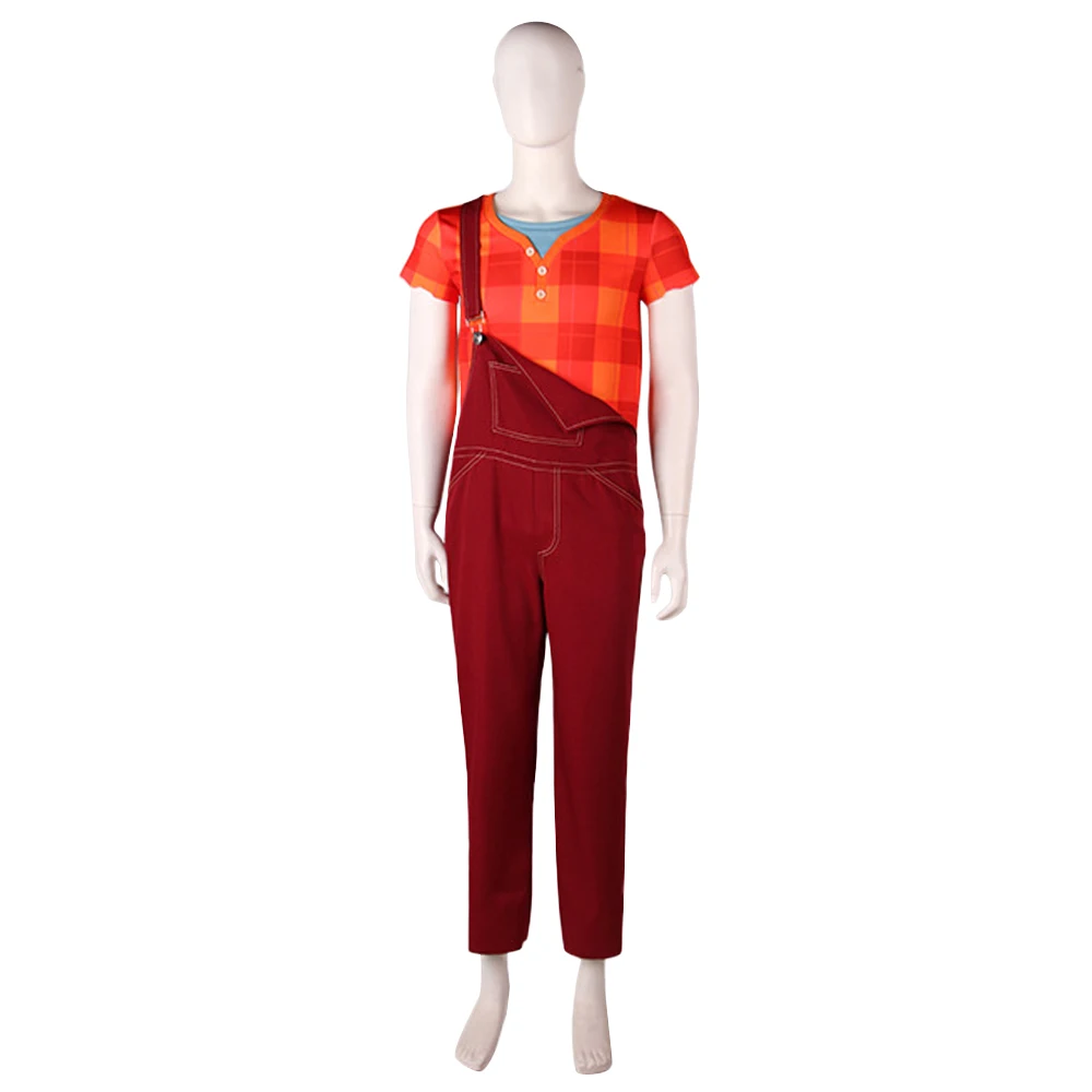 

Ralph Cosplay Costume Orange T shirt Rompers Full Set Wreck The Internet It Halloween Party Uniform Men Women Hip Hop Streetwear