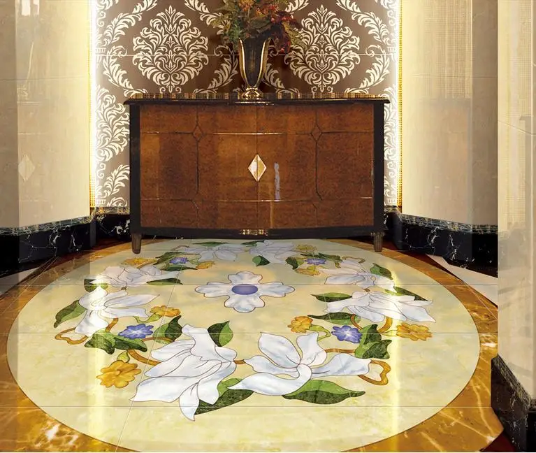 

3d pvc flooring waterproof custom self adhesive wallpaper Stone parquet 3d stereoscopic wallpaper vinyl floor tiles