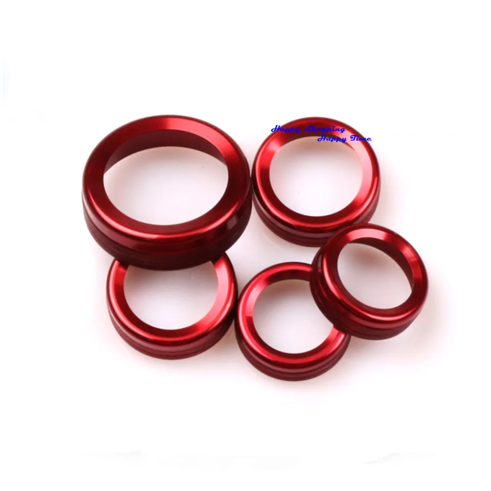 5 Pcs Car Sticker Air Conditioning Knobs Decorative Circle Multimedia Center Console Button Ring For New Audi A6L | Автомобили и