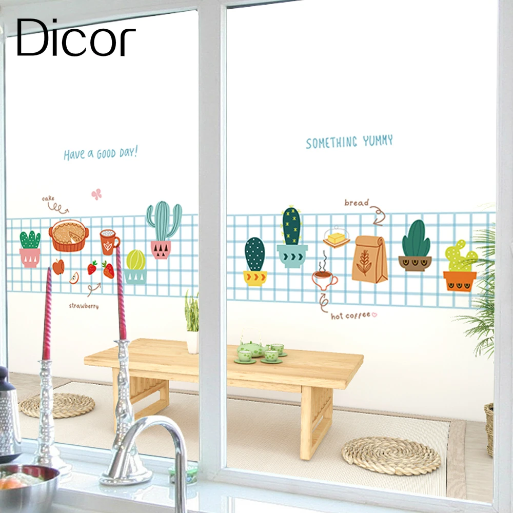 

Dicor Brand Cozy Afternoon Series Window Film Decorative Glass Sticker Vinyl Frosted Opaque No Glue Static Cling Removable Decal