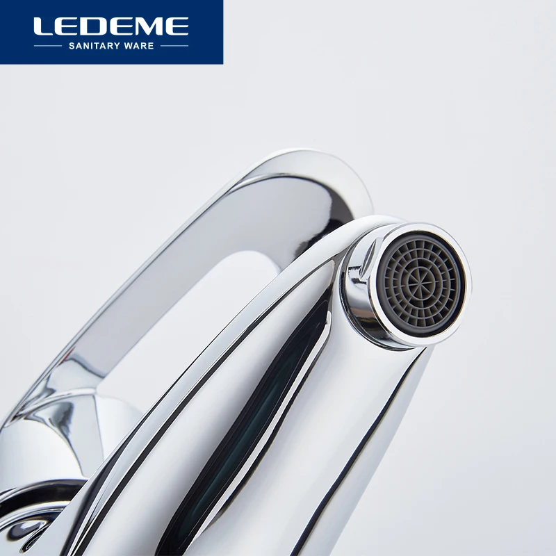LEDEME Смеситель для умывальника латунь Цвет: хром L1007|basin faucet|waterfall faucetmodern waterfall faucet |