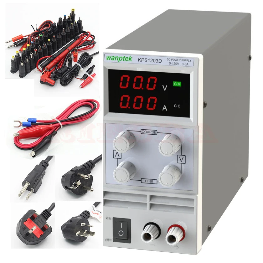 

Wanptek KPS1203D 120V 3A 0.1V 0.01A Adjustable High precision digital LED display switch DC Power Supply